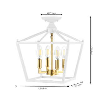Plains Mini Lantern 12" Iron Modern Farmhouse LED Flush Mount