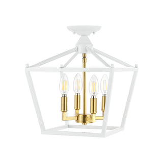 Plains Mini Lantern 12" Iron Modern Farmhouse LED Flush Mount
