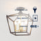 Plains Mini Lantern 12" Iron Modern Farmhouse LED Flush Mount