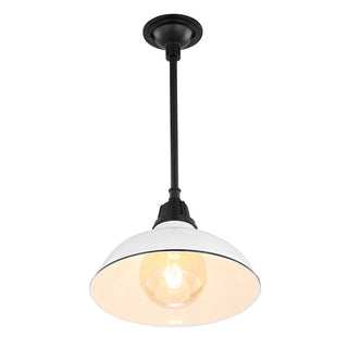 Jasper 12.25" Farmhouse Industrial Indoor/Outdoor Iron LED Pendant