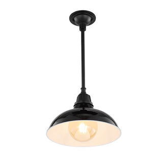Jasper 12.25" Farmhouse Industrial Indoor/Outdoor Iron LED Pendant