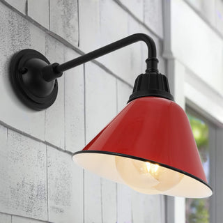 Croydon 9.63"  Farmhouse Industrial Indoor/Outdoor Iron LED Gooseneck Arm Outdoor Sconce