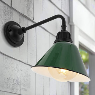 Croydon 9.63"  Farmhouse Industrial Indoor/Outdoor Iron LED Gooseneck Arm Outdoor Sconce