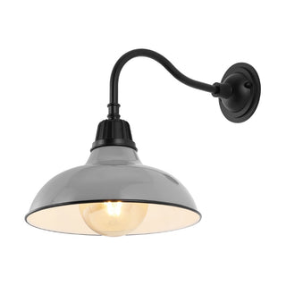 Aurora 12.25" Farmhouse Industrial Indoor/Outdoor Iron LED Gooseneck Arm Outdoor Sconce - JONATHAN Y