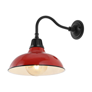 Aurora 12.25" Farmhouse Industrial Indoor/Outdoor Iron LED Gooseneck Arm Outdoor Sconce