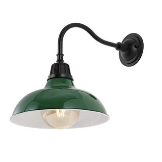 Aurora 12.25" Farmhouse Industrial Indoor/Outdoor Iron LED Gooseneck Arm Outdoor Sconce