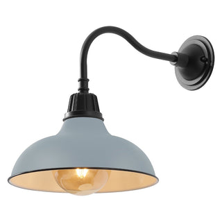 Aurora 12.25" Farmhouse Industrial Indoor/Outdoor Iron LED Gooseneck Arm Outdoor Sconce