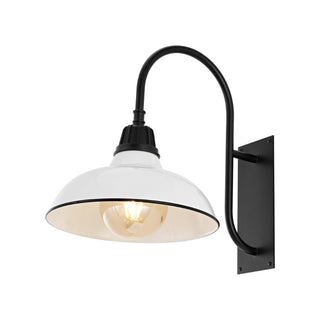 Stanley 12.25" Farmhouse Industrial Indoor/Outdoor Iron LED Gooseneck Arm Outdoor Sconce - JONATHAN Y
