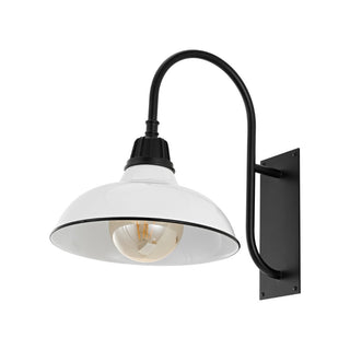 Stanley 12.25" Farmhouse Industrial Indoor/Outdoor Iron LED Gooseneck Arm Outdoor Sconce - JONATHAN Y