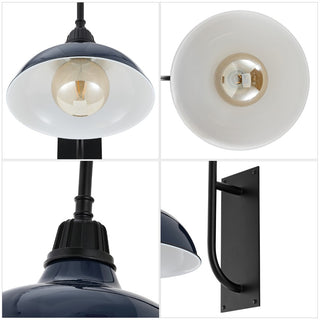 Stanley 12.25" Farmhouse Industrial Indoor/Outdoor Iron LED Gooseneck Arm Outdoor Sconce - JONATHAN Y
