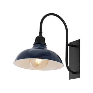 Stanley 12.25" Farmhouse Industrial Indoor/Outdoor Iron LED Gooseneck Arm Outdoor Sconce - JONATHAN Y