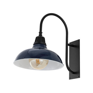 Stanley 12.25" Farmhouse Industrial Indoor/Outdoor Iron LED Gooseneck Arm Outdoor Sconce - JONATHAN Y