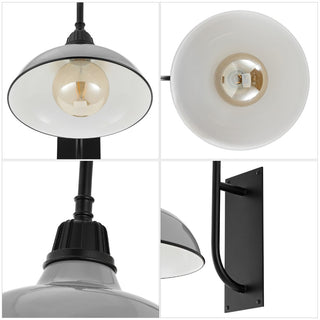 Stanley 12.25" Farmhouse Industrial Indoor/Outdoor Iron LED Gooseneck Arm Outdoor Sconce