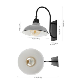 Stanley 12.25" Farmhouse Industrial Indoor/Outdoor Iron LED Gooseneck Arm Outdoor Sconce