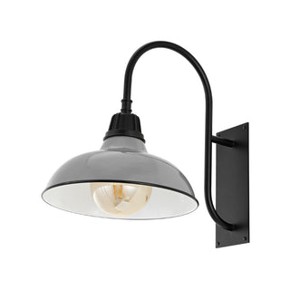 Stanley 12.25" Farmhouse Industrial Indoor/Outdoor Iron LED Gooseneck Arm Outdoor Sconce