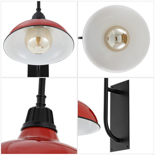Stanley 12.25" Farmhouse Industrial Indoor/Outdoor Iron LED Gooseneck Arm Outdoor Sconce