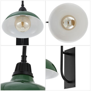 Stanley 12.25" Farmhouse Industrial Indoor/Outdoor Iron LED Gooseneck Arm Outdoor Sconce