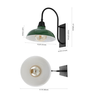 Stanley 12.25" Farmhouse Industrial Indoor/Outdoor Iron LED Gooseneck Arm Outdoor Sconce