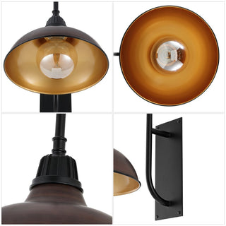 Stanley 12.25" Farmhouse Industrial Indoor/Outdoor Iron LED Gooseneck Arm Outdoor Sconce