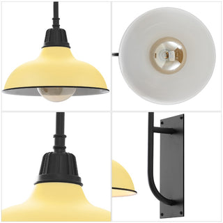Stanley 12.25" Farmhouse Industrial Indoor/Outdoor Iron LED Gooseneck Arm Outdoor Sconce