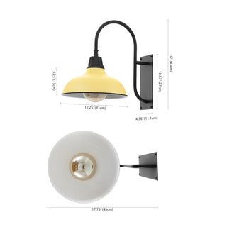 Stanley 12.25" Farmhouse Industrial Indoor/Outdoor Iron LED Gooseneck Arm Outdoor Sconce