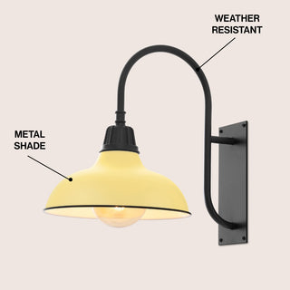 Stanley 12.25" Farmhouse Industrial Indoor/Outdoor Iron LED Gooseneck Arm Outdoor Sconce
