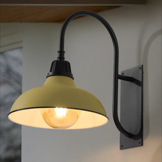 Stanley 12.25" Farmhouse Industrial Indoor/Outdoor Iron LED Gooseneck Arm Outdoor Sconce