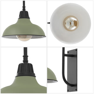 Stanley 12.25" Farmhouse Industrial Indoor/Outdoor Iron LED Gooseneck Arm Outdoor Sconce