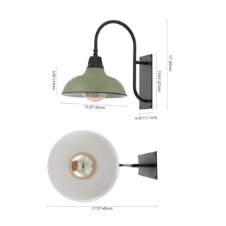 Stanley 12.25" Farmhouse Industrial Indoor/Outdoor Iron LED Gooseneck Arm Outdoor Sconce