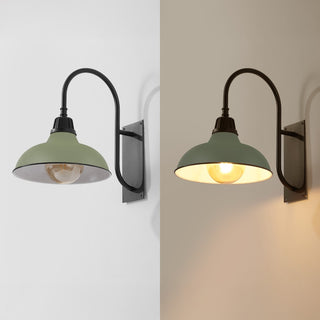 Stanley 12.25" Farmhouse Industrial Indoor/Outdoor Iron LED Gooseneck Arm Outdoor Sconce