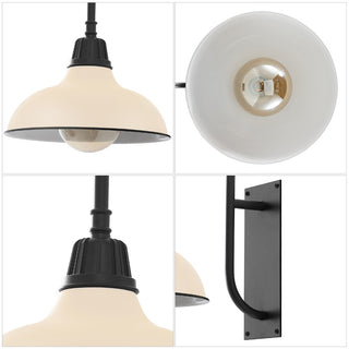 Stanley 12.25" Farmhouse Industrial Indoor/Outdoor Iron LED Gooseneck Arm Outdoor Sconce