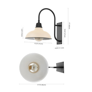 Stanley 12.25" Farmhouse Industrial Indoor/Outdoor Iron LED Gooseneck Arm Outdoor Sconce