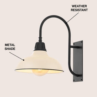 Stanley 12.25" Farmhouse Industrial Indoor/Outdoor Iron LED Gooseneck Arm Outdoor Sconce