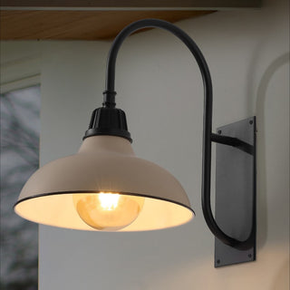 Stanley 12.25" Farmhouse Industrial Indoor/Outdoor Iron LED Gooseneck Arm Outdoor Sconce