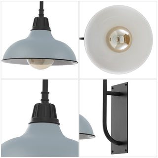 Stanley 12.25" Farmhouse Industrial Indoor/Outdoor Iron LED Gooseneck Arm Outdoor Sconce
