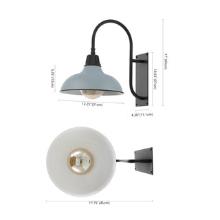 Stanley 12.25" Farmhouse Industrial Indoor/Outdoor Iron LED Gooseneck Arm Outdoor Sconce