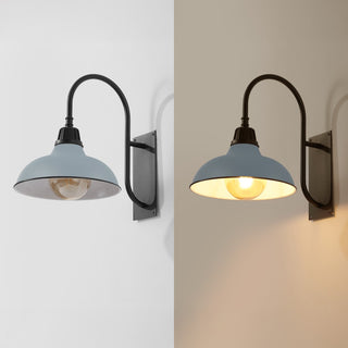 Stanley 12.25" Farmhouse Industrial Indoor/Outdoor Iron LED Gooseneck Arm Outdoor Sconce