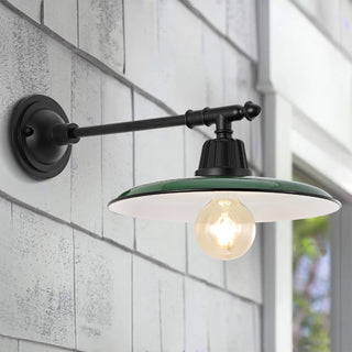 Bonner 12" Farmhouse Industrial Indoor/Outdoor Iron LED Victorian Arm Outdoor Sconce