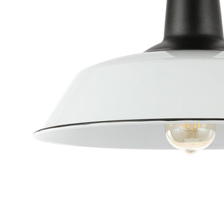 Camila 14"  Classic Industrial Indoor/Outdoor Iron LED Semi Flush Mount - JONATHAN Y