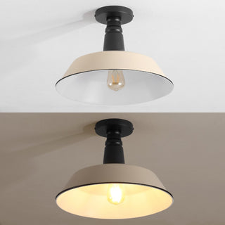 Camila 14"  Classic Industrial Indoor/Outdoor Iron LED Semi Flush Mount
