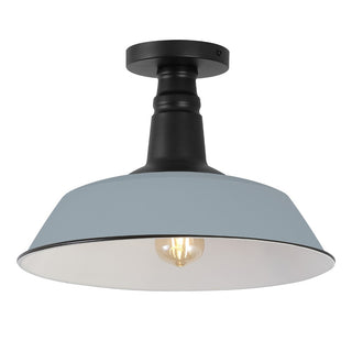 Camila 14"  Classic Industrial Indoor/Outdoor Iron LED Semi Flush Mount