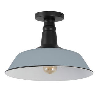 Camila 14"  Classic Industrial Indoor/Outdoor Iron LED Semi Flush Mount