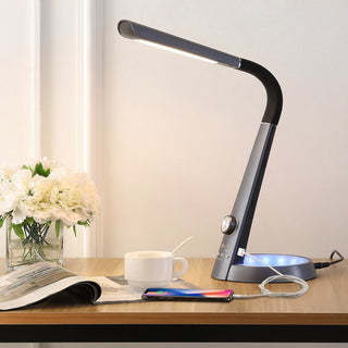 Milton 19" Aluminum Contemporary Minimalist Adjustable Head Dimmable USB Charging LED Task Lamp - JONATHAN Y