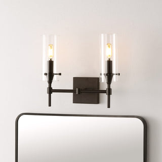 Cato Bohemian Farmhouse Iron/Glass LED Vanity - JONATHAN Y