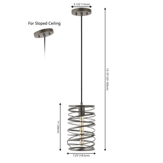 Helisa 7.25" Modern Contemporary Iron Spiral LED Pendant - JONATHAN Y