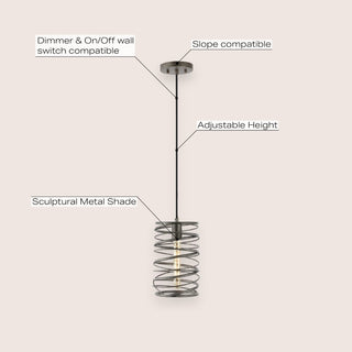 Helisa 7.25" Modern Contemporary Iron Spiral LED Pendant