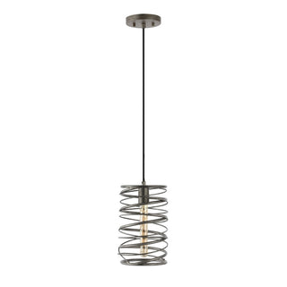 Helisa 7.25" Modern Contemporary Iron Spiral LED Pendant - JONATHAN Y