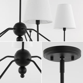 Skylar 32" 5-Light Classic Minimalist Iron Inverted Gourd LED Chandelier - JONATHAN Y