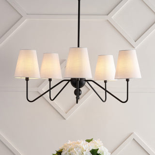 Skylar 32" 5-Light Classic Minimalist Iron Inverted Gourd LED Chandelier - JONATHAN Y