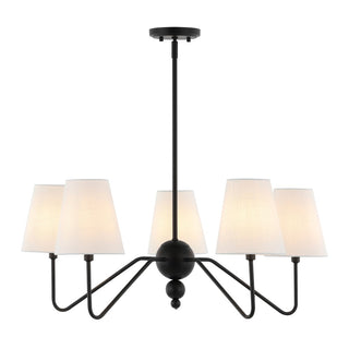 Skylar 32" 5-Light Classic Minimalist Iron Inverted Gourd LED Chandelier - JONATHAN Y